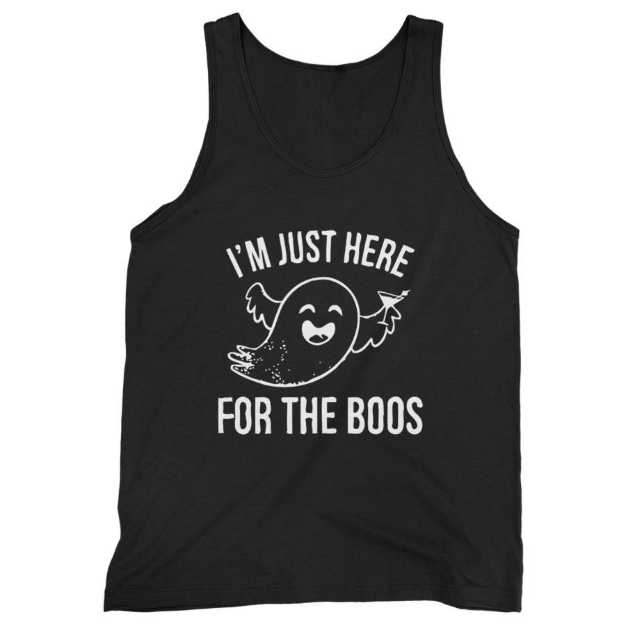 I’m Just Here For The Boos Nightmare Halloween Ghost Wine Man’s Tank Top Mens