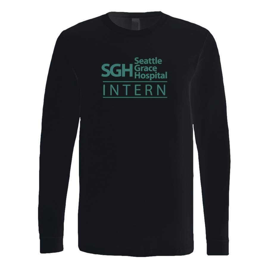 Greys Anatomy Sgh Seattle Grace Hospital Intern Long Sleeve T-Shirt Tee