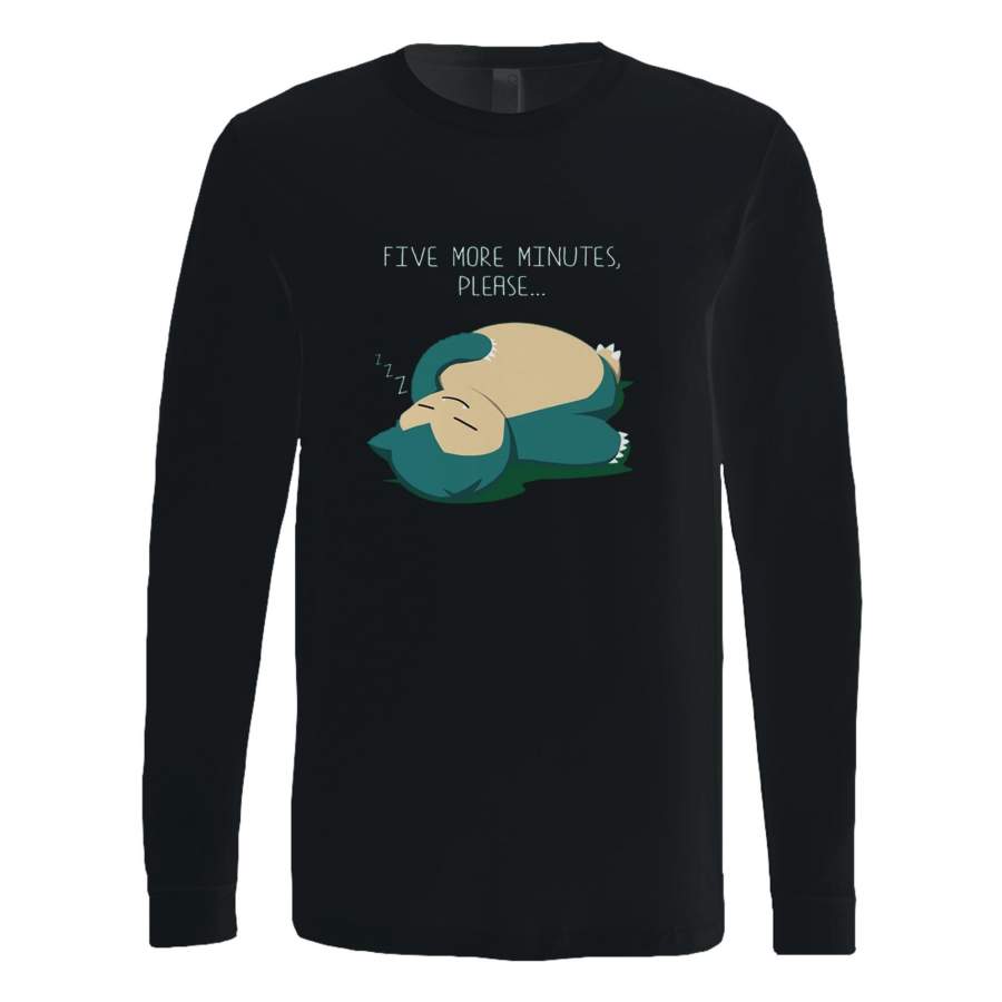 five more minutes please snorlax pokemon Long Sleeve T-Shirt Tee