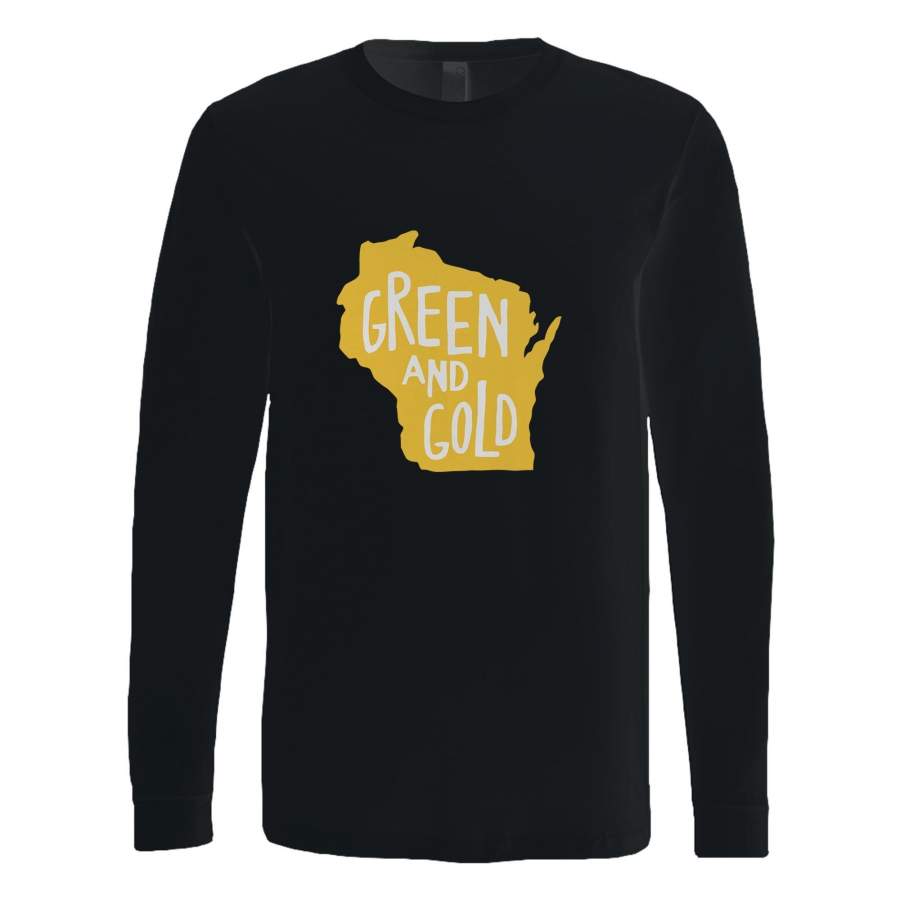 green bay packers gold Long Sleeve T-Shirt Tee