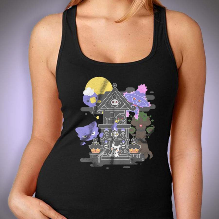 House Of Ghost Pokemon Trevenant Pumpkaboo Chandelure Litwick Mimikyu Women’S Tank Top