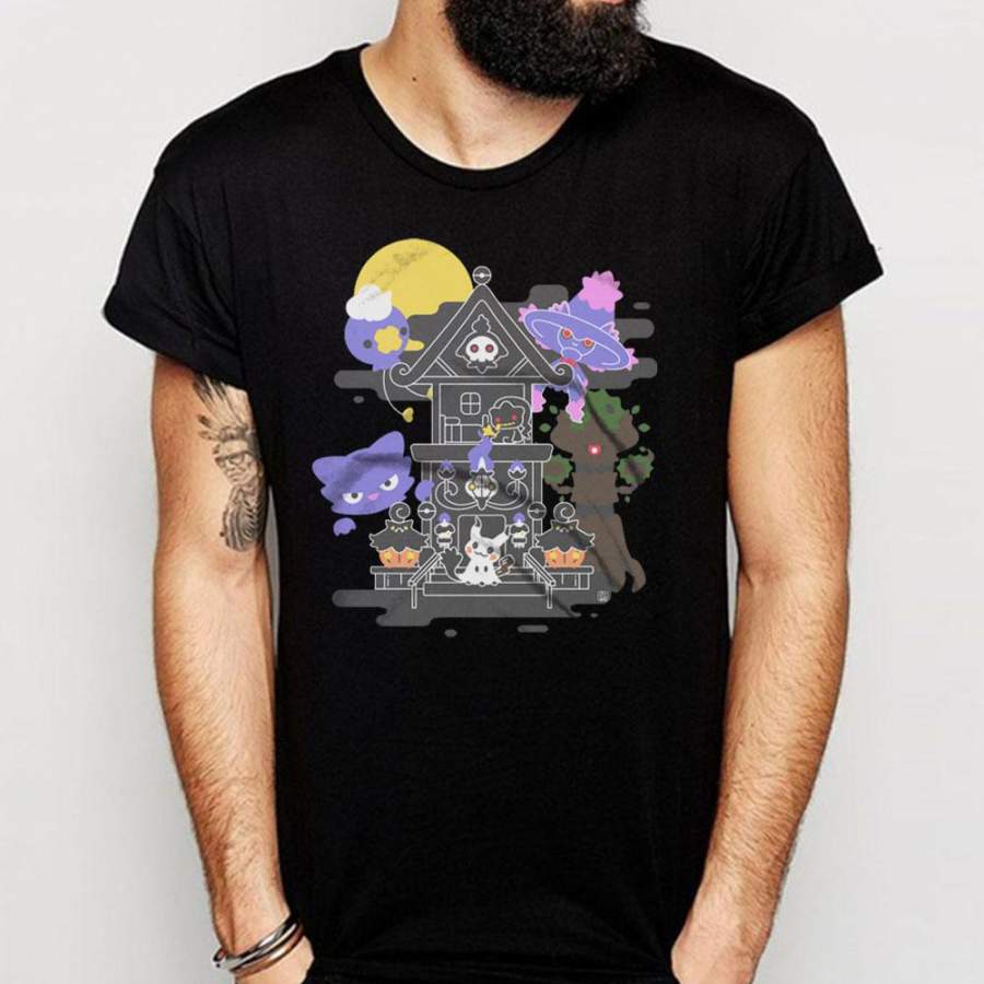 House Of Ghost Pokemon Trevenant Pumpkaboo Chandelure Litwick Mimikyu Men’S T Shirt