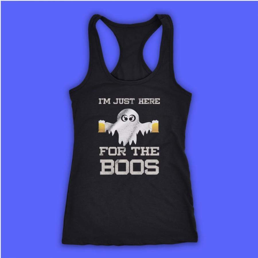 I’M Just Here For The Boos Ghost Beer Women’S Tank Top Racerback