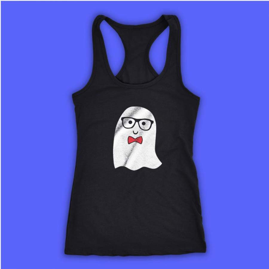 Ghost Boy With Sunglasess Halloween Women’S Tank Top Racerback