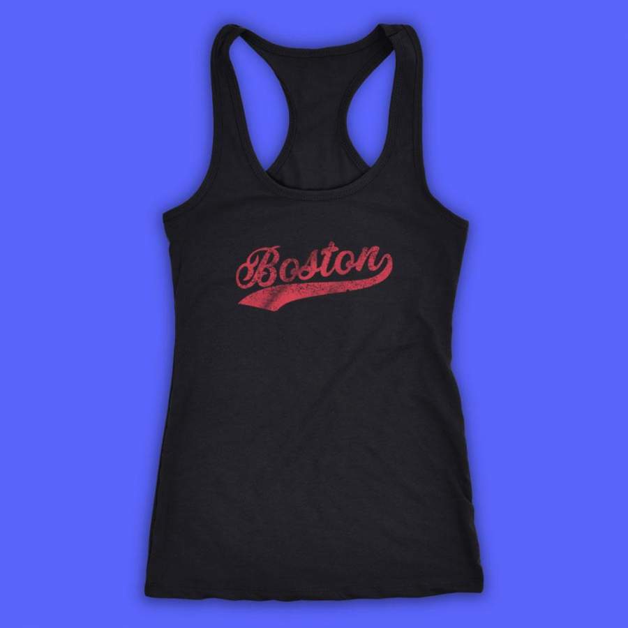 Boston City Script Women’S Tank Top Racerback