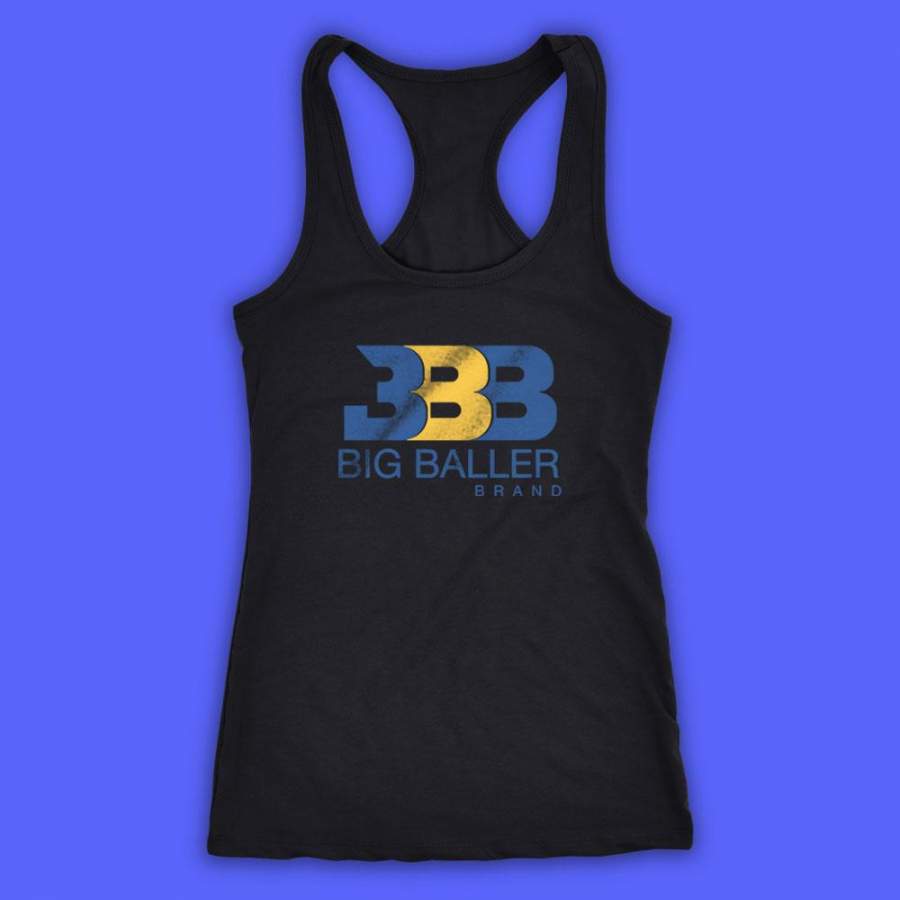 Bbb Royal And Gold Print Los Angeles Showtime Lake Show Women’S Tank Top Racerback