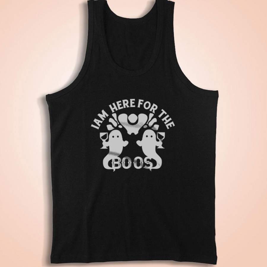 I’M Here For The Boos With Twin Ghosts Halloween Costume Halloween Party Men’S Tank Top