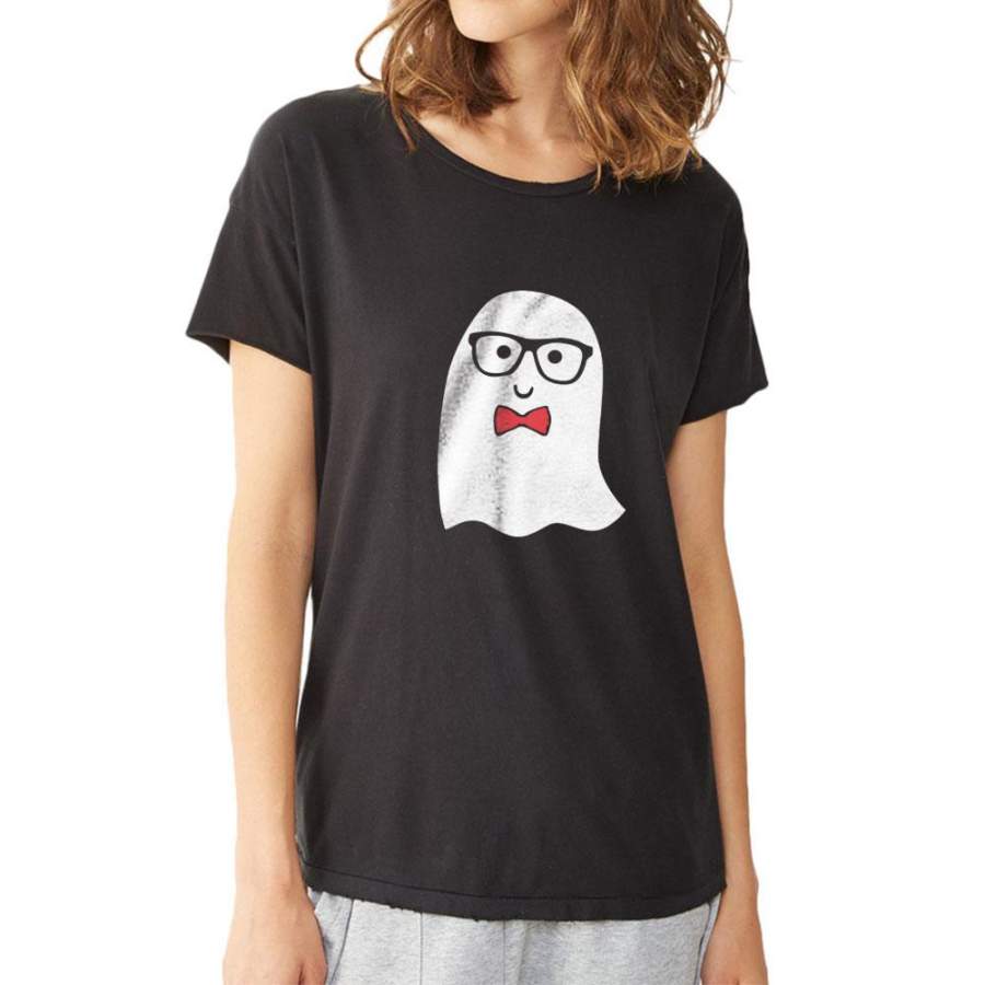 Ghost Boy With Sunglasess Halloween Women’S T Shirt