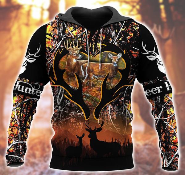 Deer Love Hunting 3D All Over Print | Hoodie | Unisex | Full Size | Adult | Colorful | HT5025