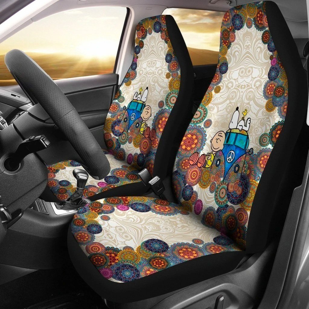 Charlie and Snoopy Hippie Van Car Seat Covers Gift Idea NH1911