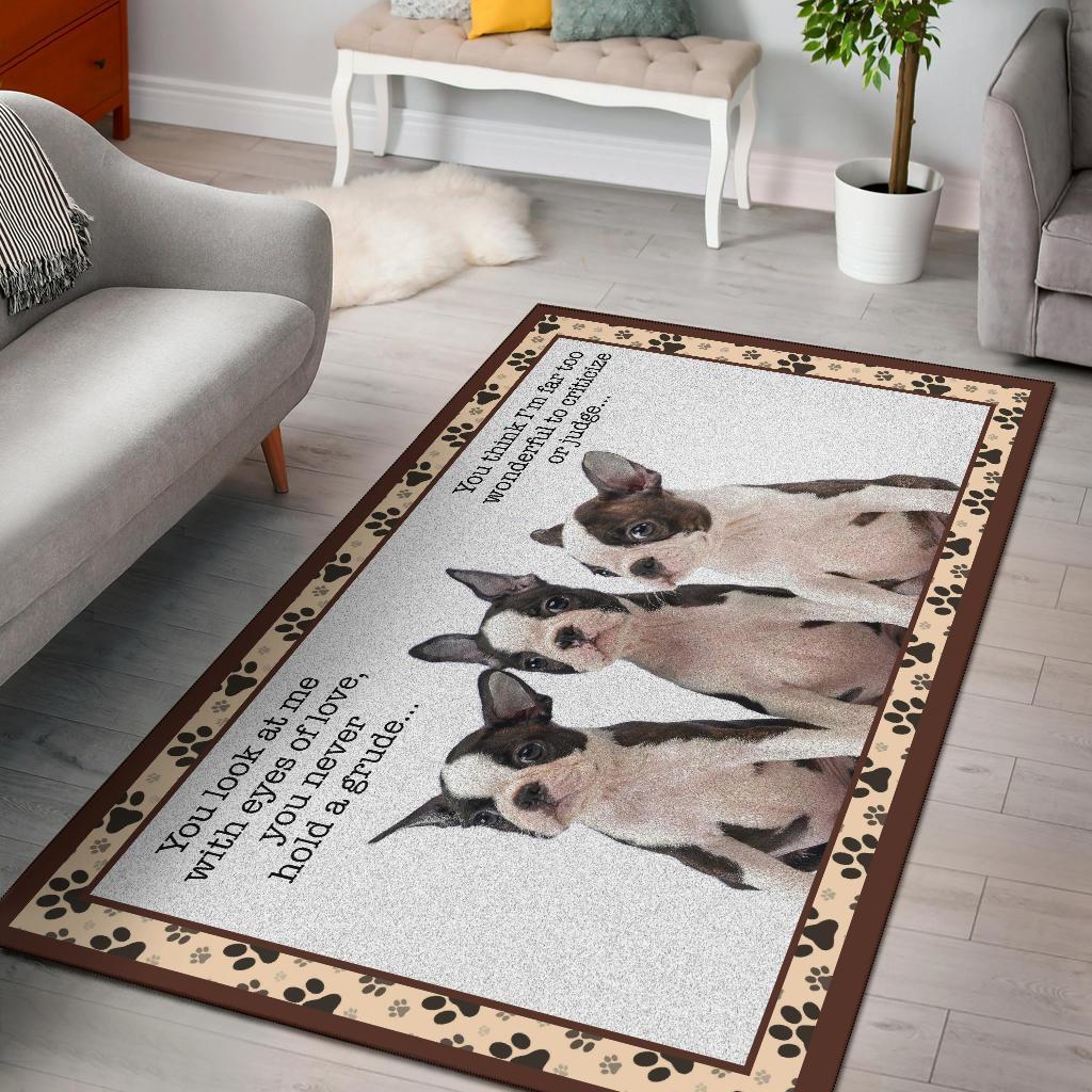 Boston Terrier Rug Area Funny Dog Quote Carpet Gift Idea DD04