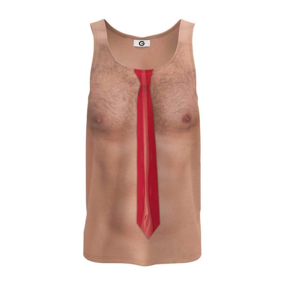 Gearhuman 3D Freddie Mercury Red Tie No Shirt Custom Tanktop