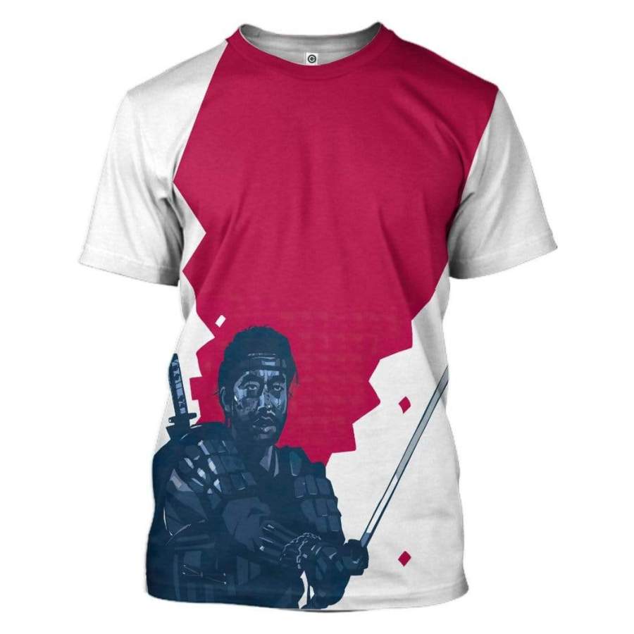 Gearhuman 3D Ghost Of Tsushima Samurai White Custom Tshirt Apparel