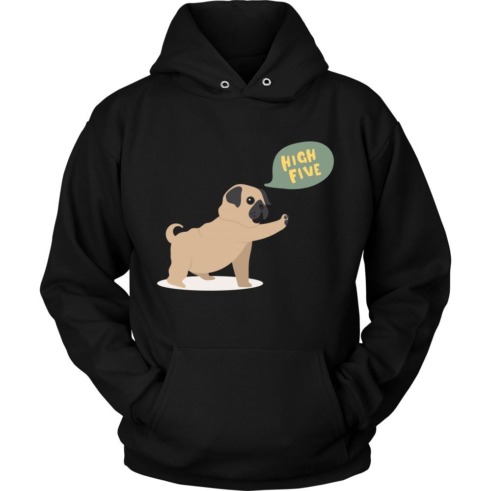 High Five Fat Pug Hoodie Design