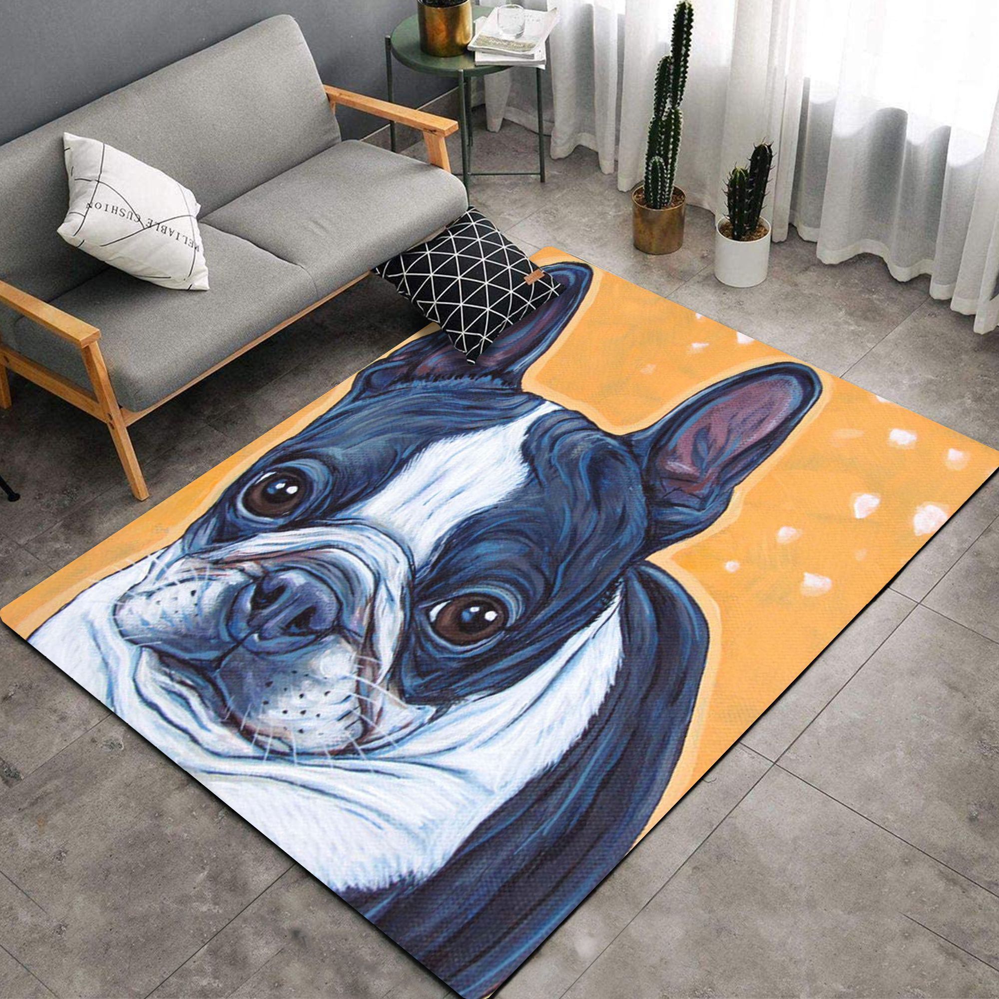 Boston Terrier TQV030795 BG TH1 Rug