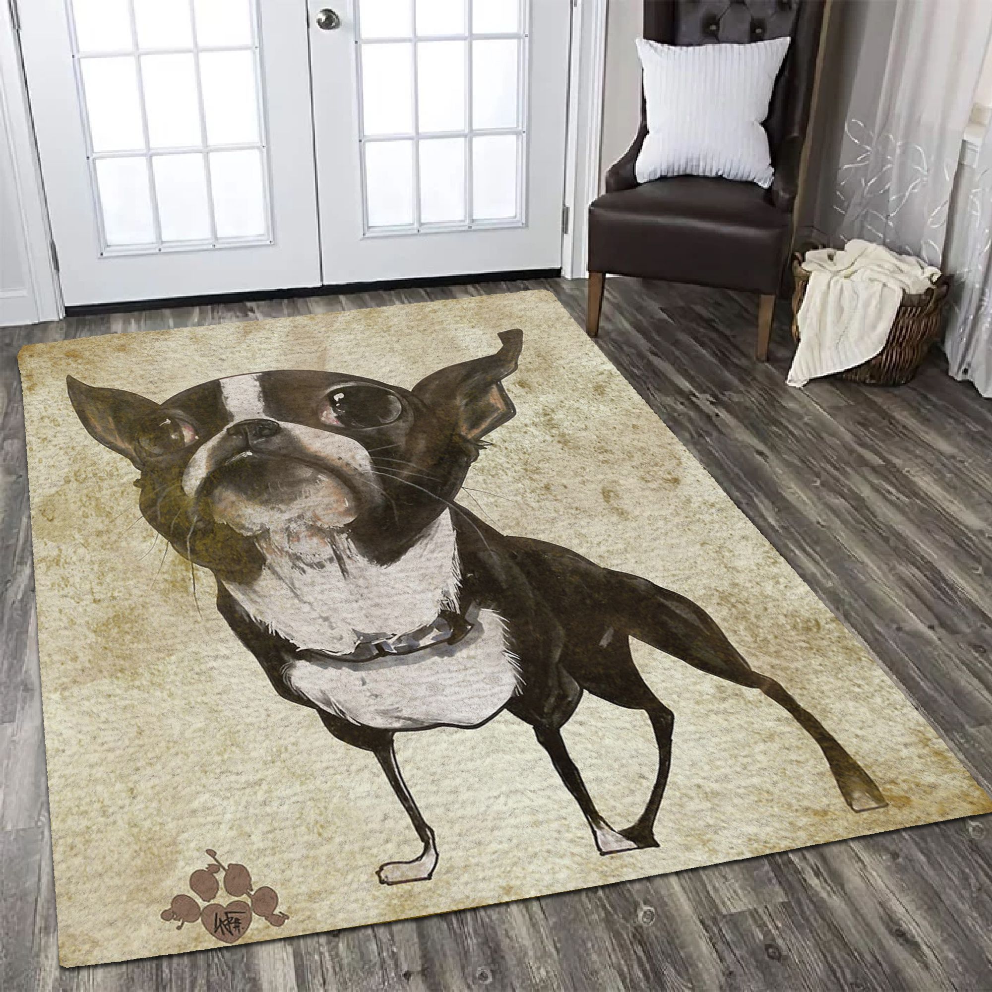 Boston Terrier TQV030795 ZB TA1 Rug