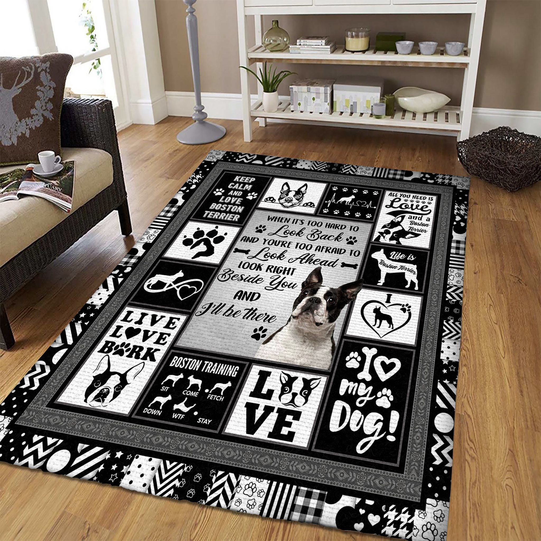 Boston Terrier TQV030795 BE TD8 Rug