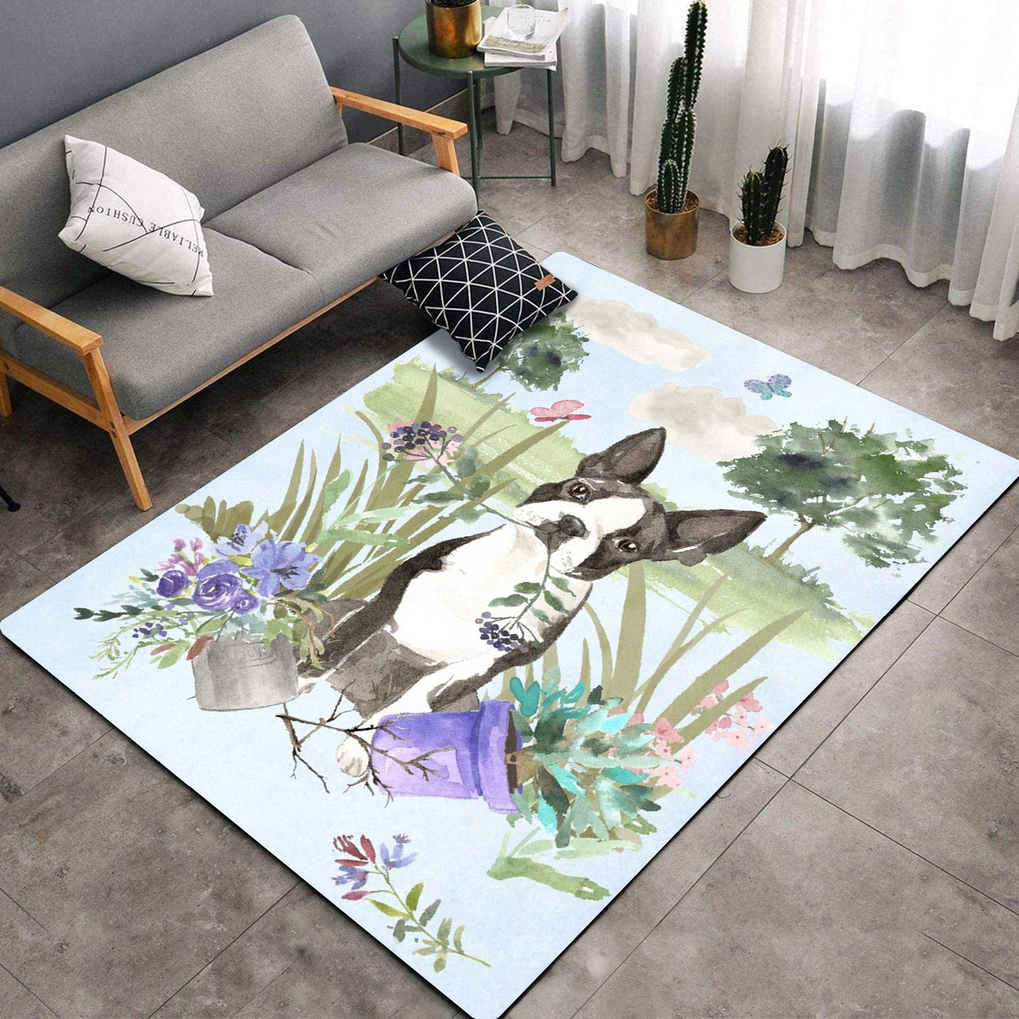 Boston Terrier TQV030795 BG TH7 Rug