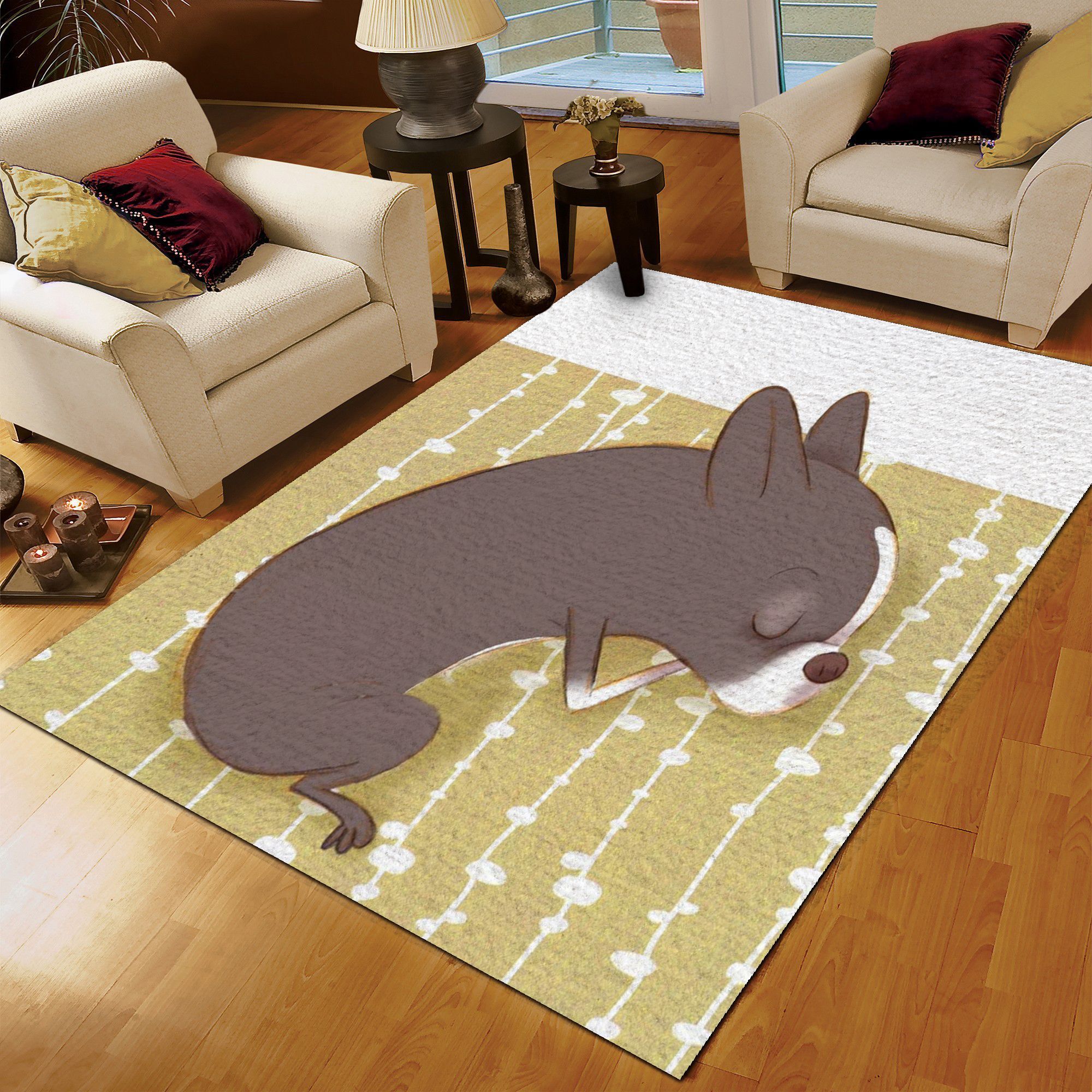 Boston Terrier TQV030795 BG TH5 Rug