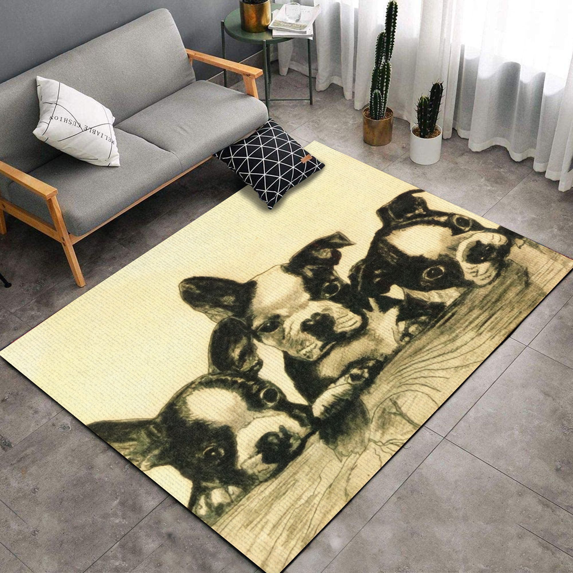 Boston Terrier TQV030795 BN TD6 Rug