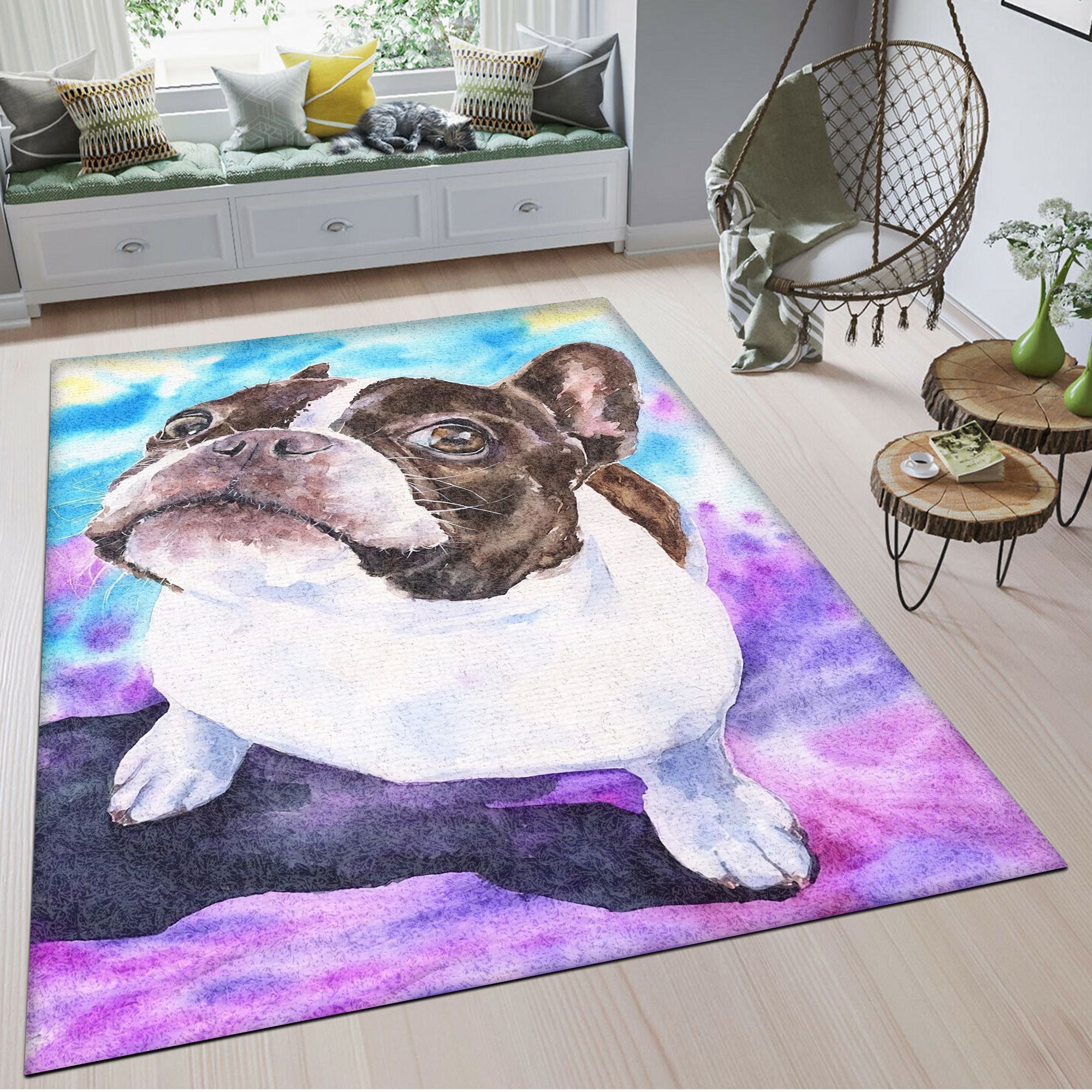 Boston Terrier TQV030795 BE TD1 Rug