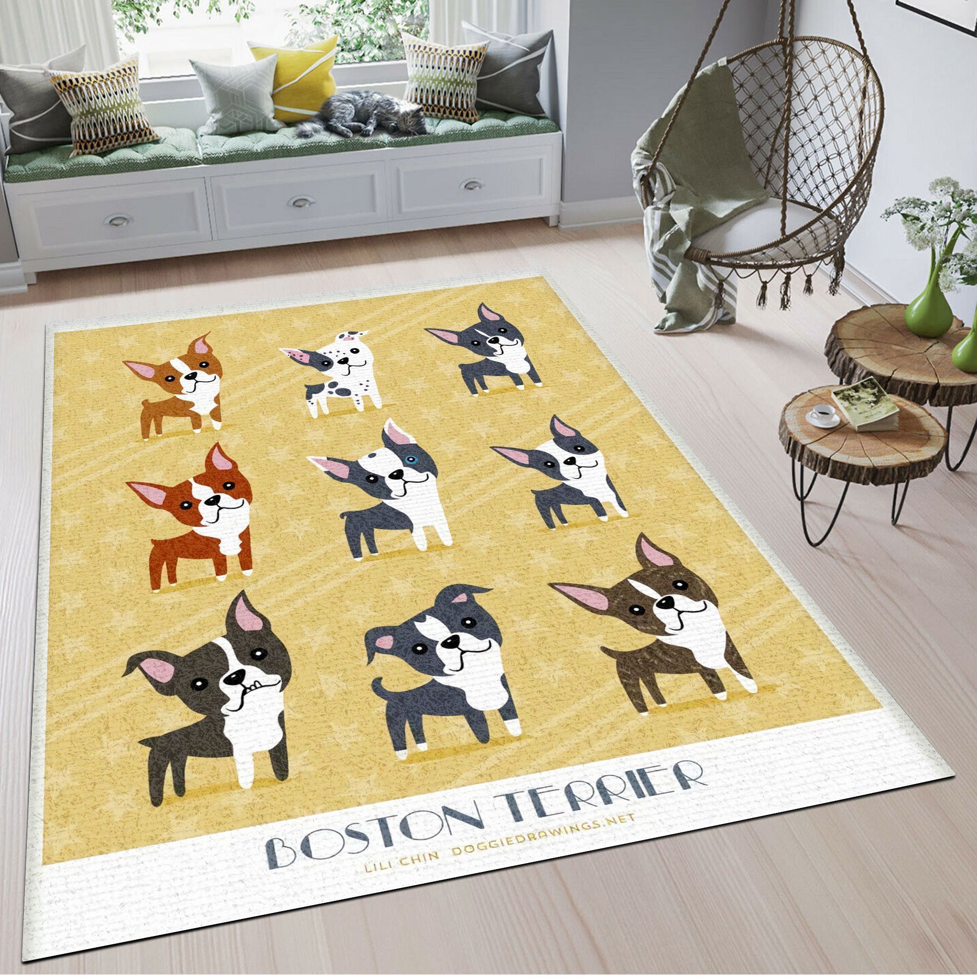 Boston Terrier TQV030795 BN TA2 Rug