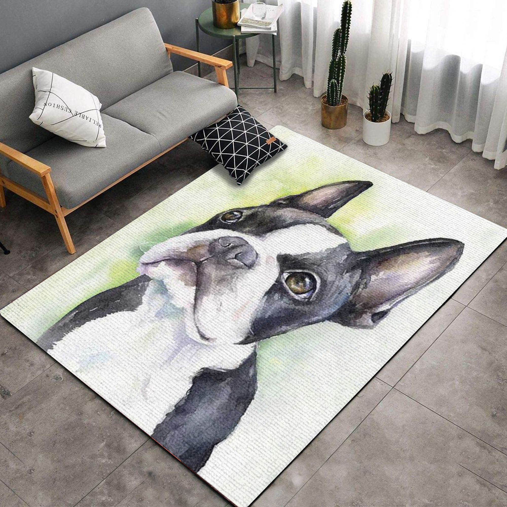 Boston Terrier TQV030795 BG TH8 Rug