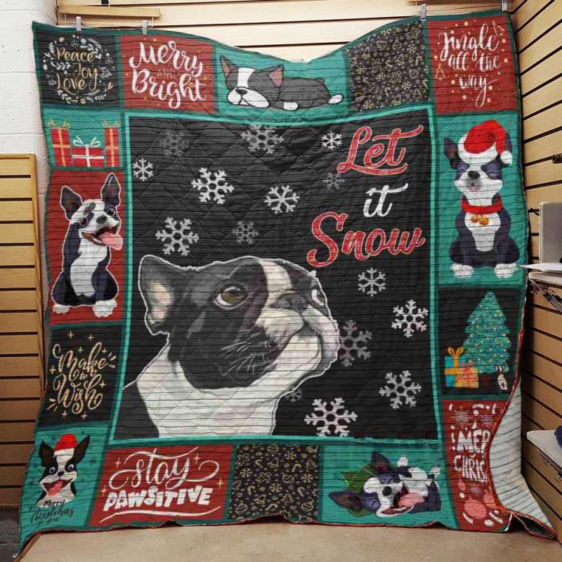 Boston Terrier Dog Christmas Quilt – BT260912