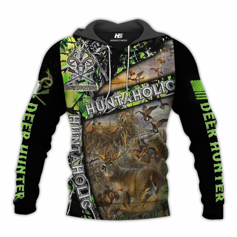 Hunter Camo Muddy Green 3D All Over Printed Hoodie – X231113