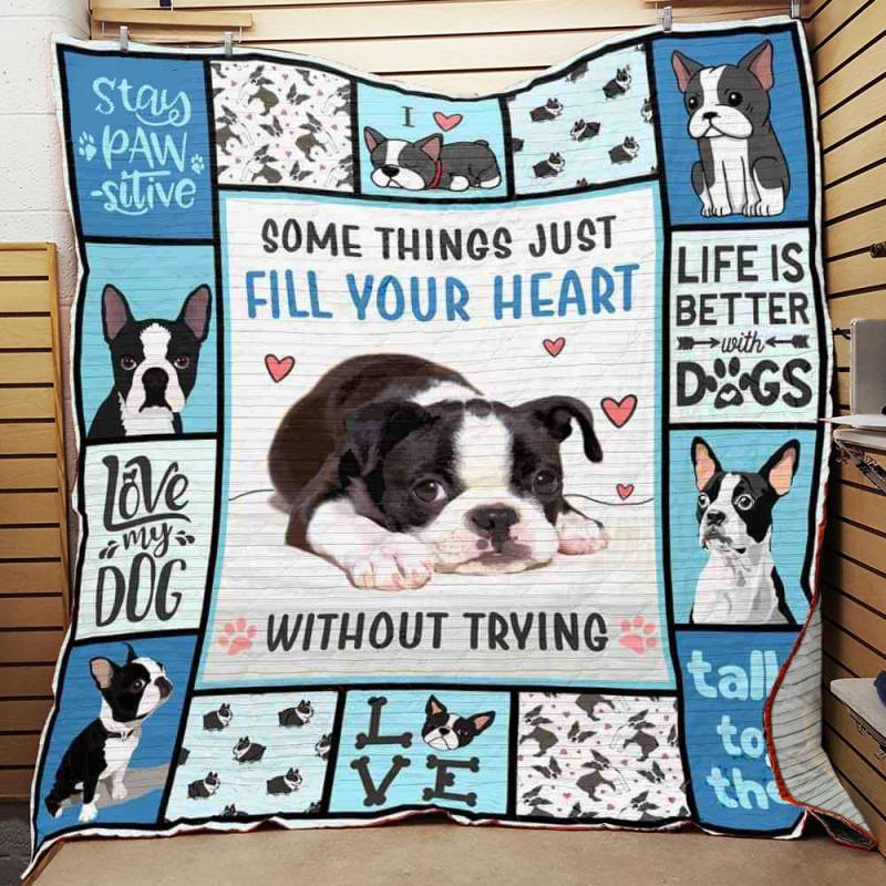 Boston Terrier Dog Quilt BT021208