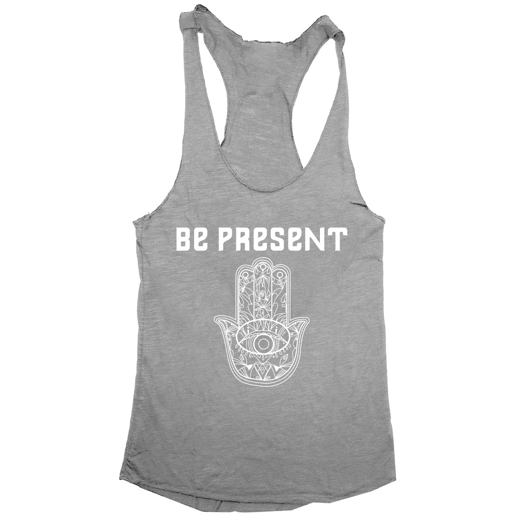 Be Present Hamsa Five Fingers and Evil Eye Racerback Tank