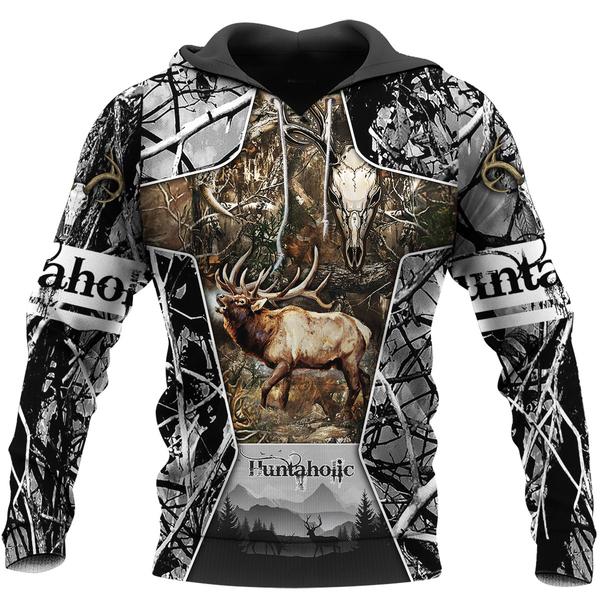 Hunting – Huntaholic Moose Door 3D All Over Print | Hoodie | Unisex | Full Size | Adult | Colorful | HT5076