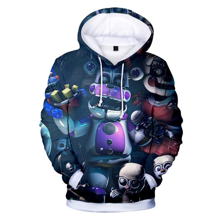 Five Nights at Freddy Adult Loose Hooded Sweatshirt Unisex Long Sleeve Cozy Pullover