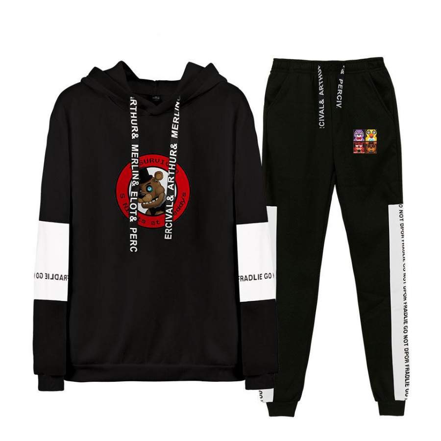 Five Nights at Freddy Print Loose Sweatshirt Adult Hooded Pullover and Pants Suit