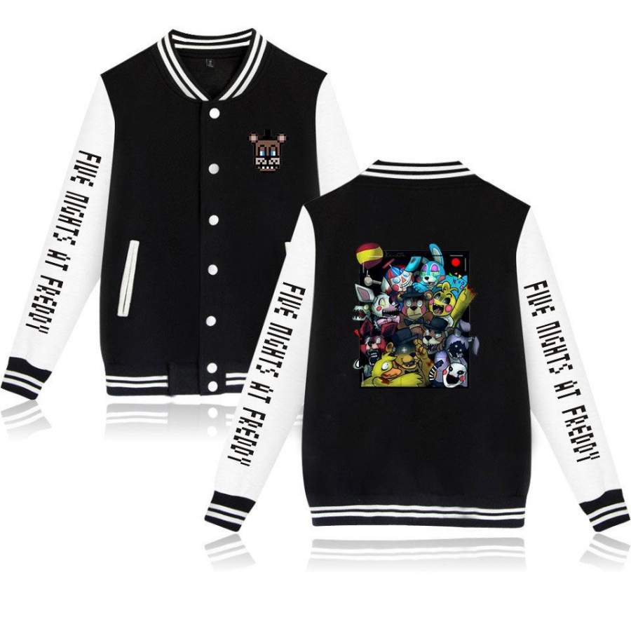 Five Nights at Freddy Print Adult Fashion Sweatshirt Cozy Lovers Baseball Shirt