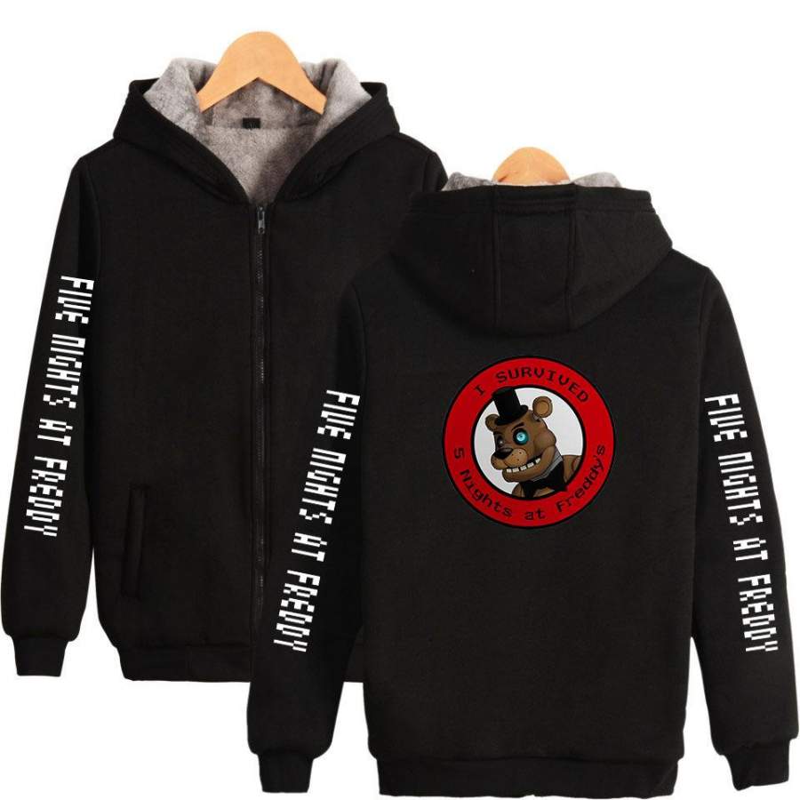 Five Nights at Freddy Hooded Zip Sweatshirt Adult Cozy Thickening Cotton-padded Clothes