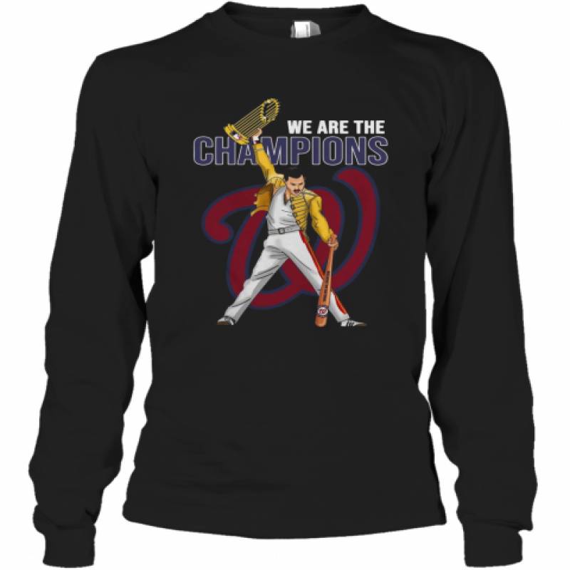 Freddie Mercury Nationals World We Are The Champions Long Sleeve T-Shirt