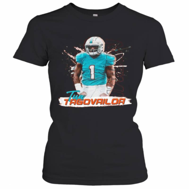 1 Tua Tagovailoa Miami Dolphins Football Women's T-Shirt