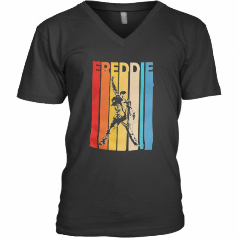 Freddie Mercury Vintage Retro V-Neck T-Shirt