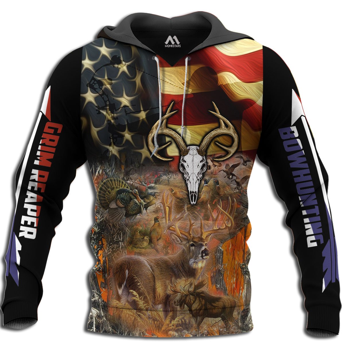 Hunting – Grim Reaper Flag 3D All Over Print | Hoodie | Unisex | Full Size | Adult | Colorful | HT5113