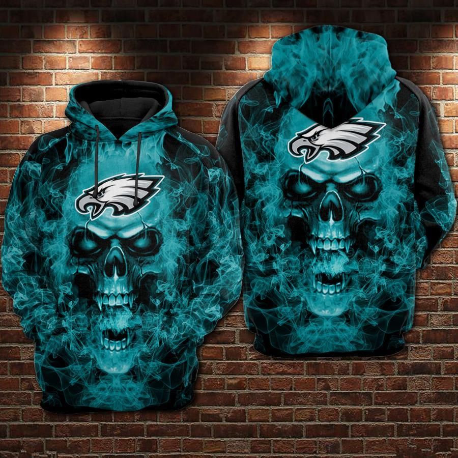 98Hd080-Seattle Seahawks Green Smoking Skull 3D Hoodies