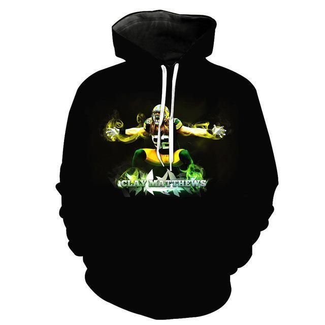 Clay Matthews Green Bay Packers 3D Hoodies