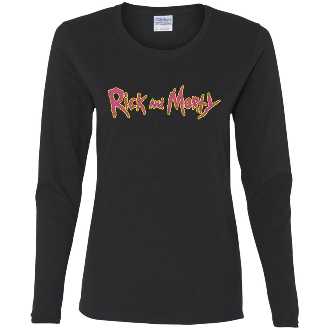 Rick And Morty Title Typography Shirt Women Long Sleeve Shirt