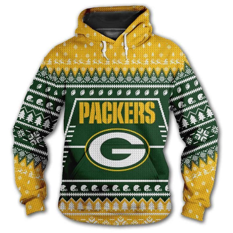 Green Bay Packers 3D Hoodie Christmas Edition