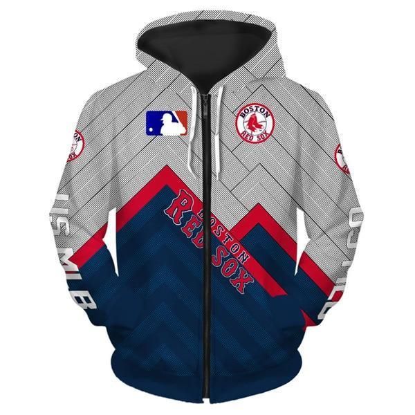 Boston Red Sox 3D Zipper Hoodie