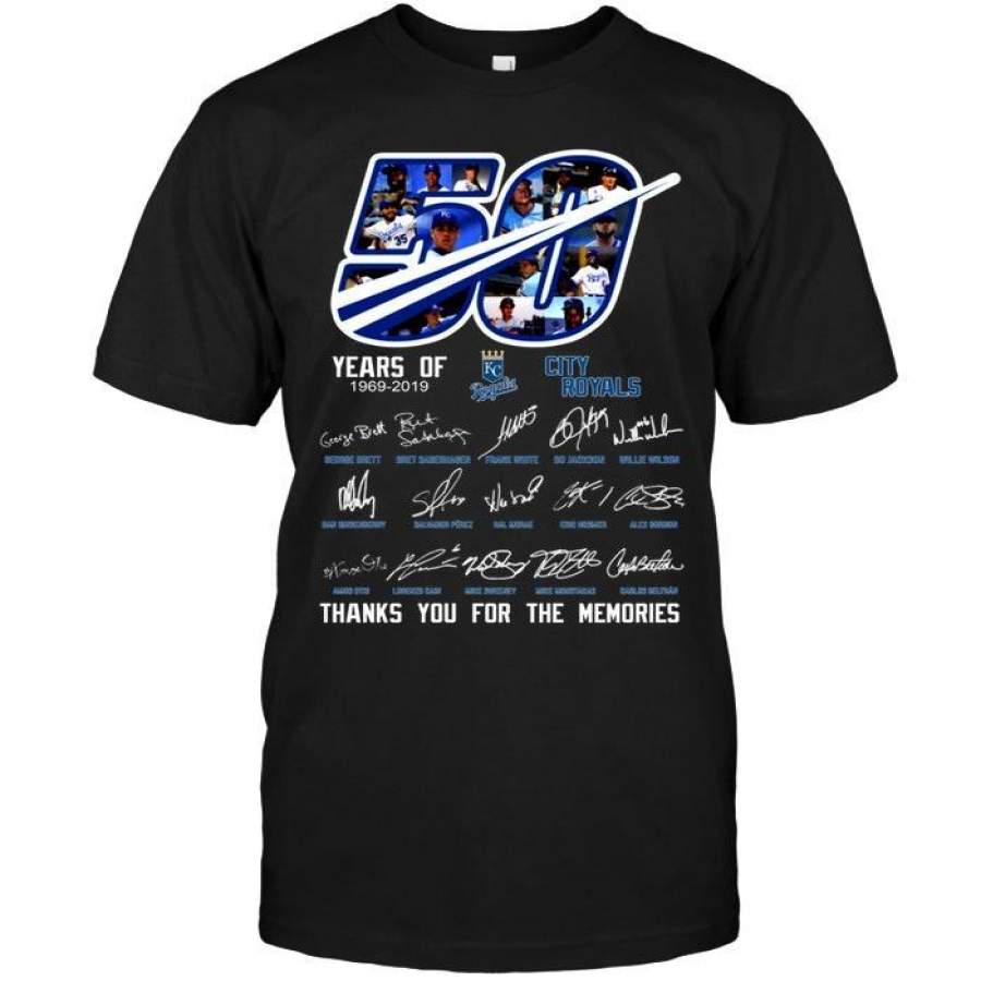 50 Years of Kansas City Royals Players Signed Shirt Ruy Best Tee 2020