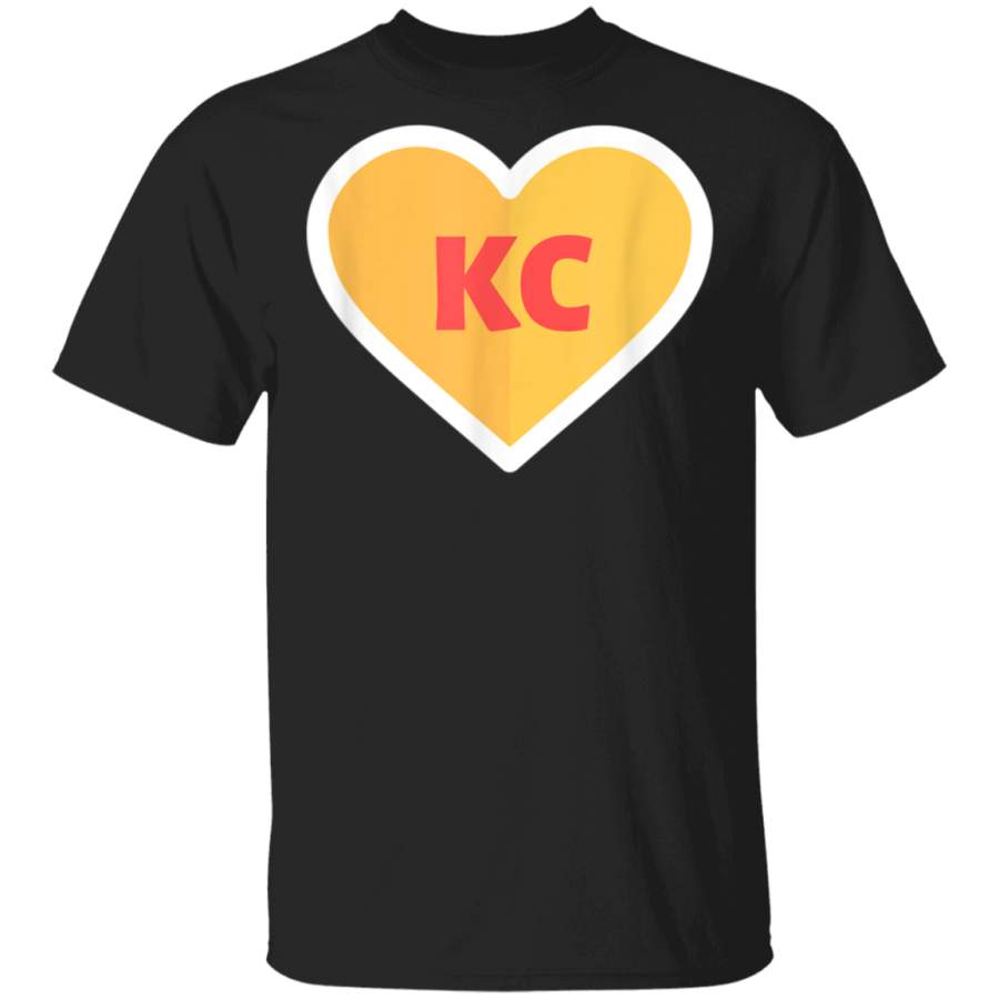 I Love Kansas City Heart KC Football TShirt G500 5.3 oz. T-Shirt