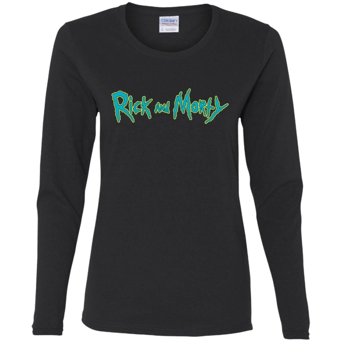 Rick And Morty Title Typography Women Long Sleeve Shirt