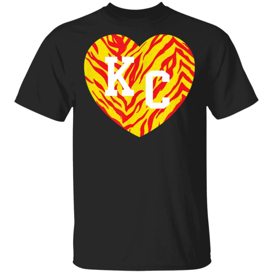 Heart Kansas City Kingdom 80s KC Zebra Stripes Kc Football TShirt G500 5.3 oz. T-Shirt