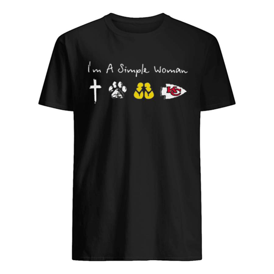 Im a Simple Woman Cross Dog Paw Flip Flop Kansas City Chiefs Shirt